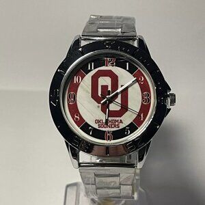 Oklahoma Sooners NCAA Team Logo Men's Stainless-Steel Watch NEW